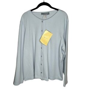 New Modern Soul Women’s Cardigan Button Front Size 2X Light Blue BNWT